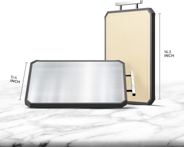 Double Sided Stainless Steel Cutting Board 16” x 12” - Image 2
