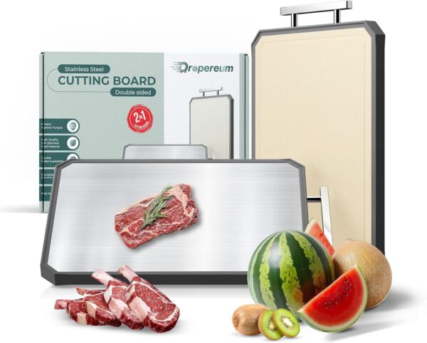 Double Sided Stainless Steel Cutting Board 16” x 12”