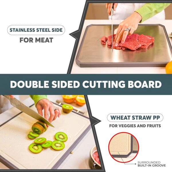 Double Sided Stainless Steel Cutting Board 16” x 12” - Image 8