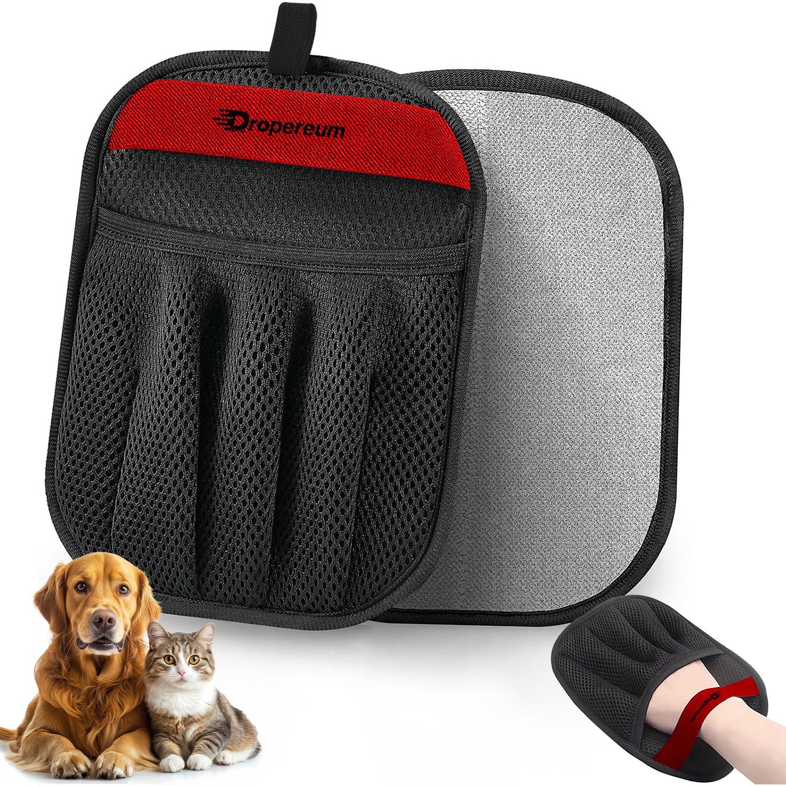 Pet hair remaval gloves